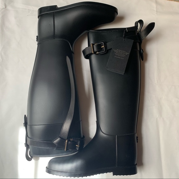 🏇New BURBERRY Rainboot Brain Riding with belt - Picture 5 of 9